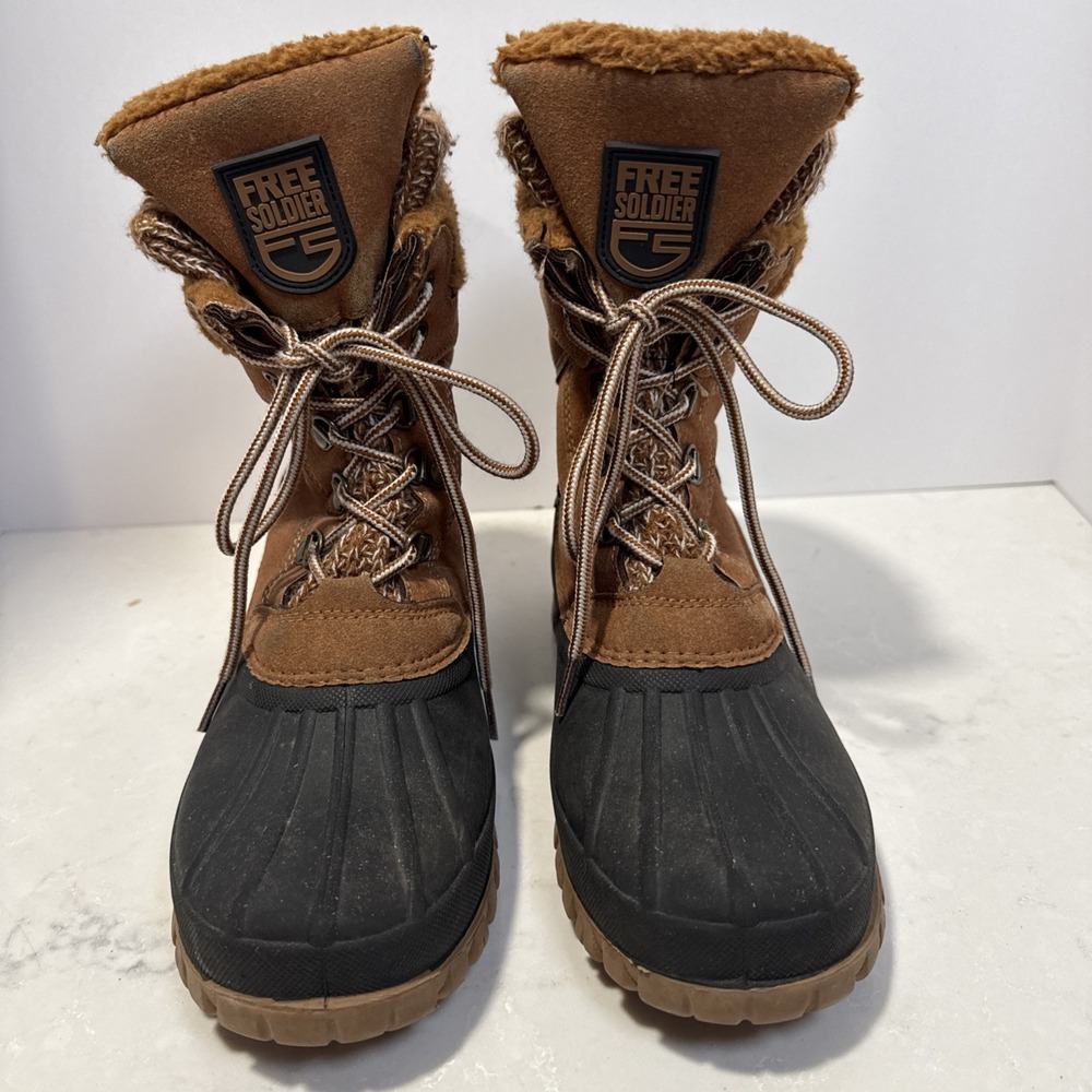 Free Soldier Thinsulate  Lace‎ Up Warm Waterproof Women's Snow Boots Size 8